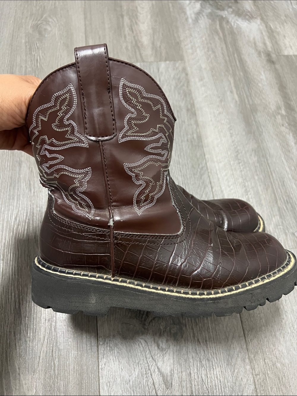 Roper kids boots / dark brown / size 6